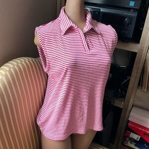 Erika Top red/white stripes X Large preowned.  P242